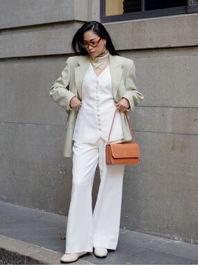 DISSH Cream Celine Longline Sleeveless Vest